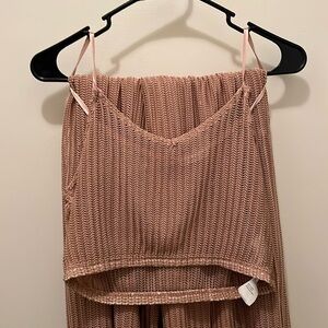 Rose gold tank top and pant set